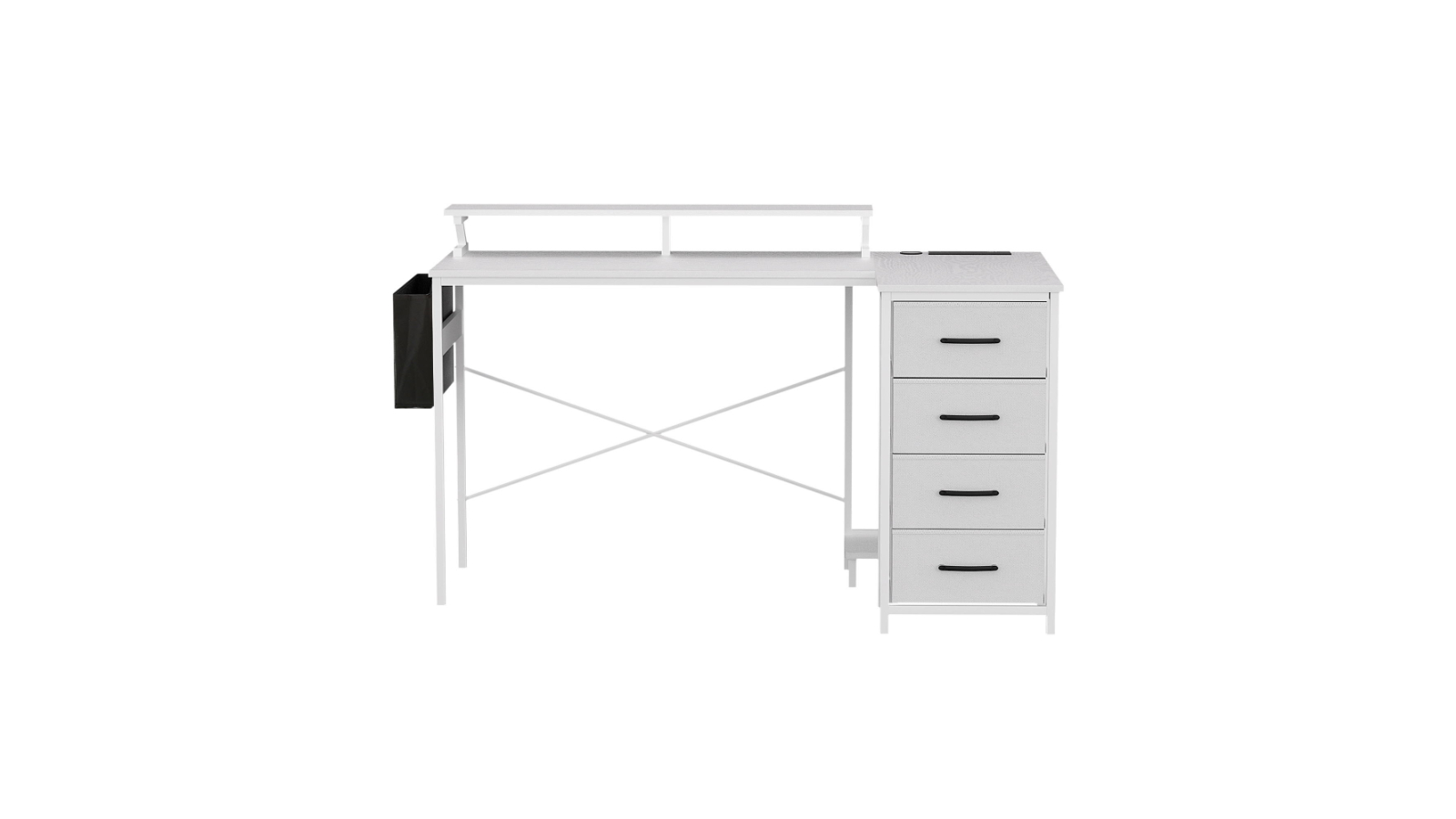Artiss 140cm L-Shaped Gaming Desk with LED Light and Power Outlet