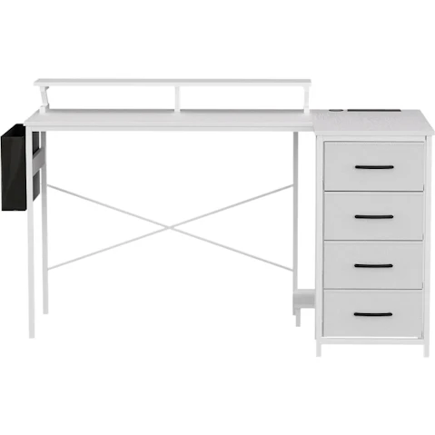Artiss 140cm L-Shaped Gaming Desk with LED Light and Power Outlet