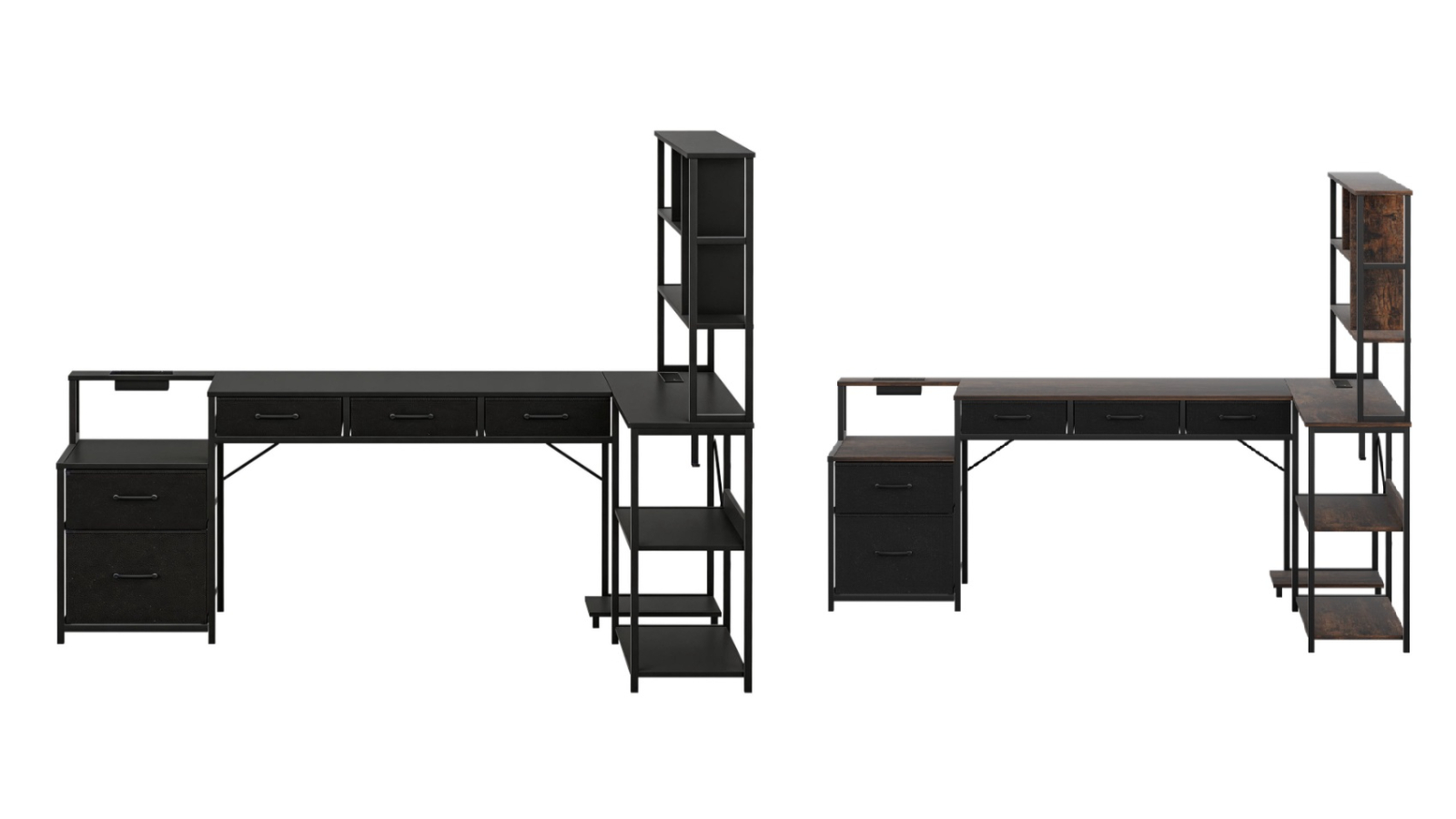 Artiss 200cm L-Shaped Gaming Desk with LED Light and Power Outlet