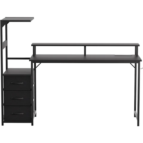 Artiss 145cm L-Shaped Gaming Desk with LED Light and Power Outlet
