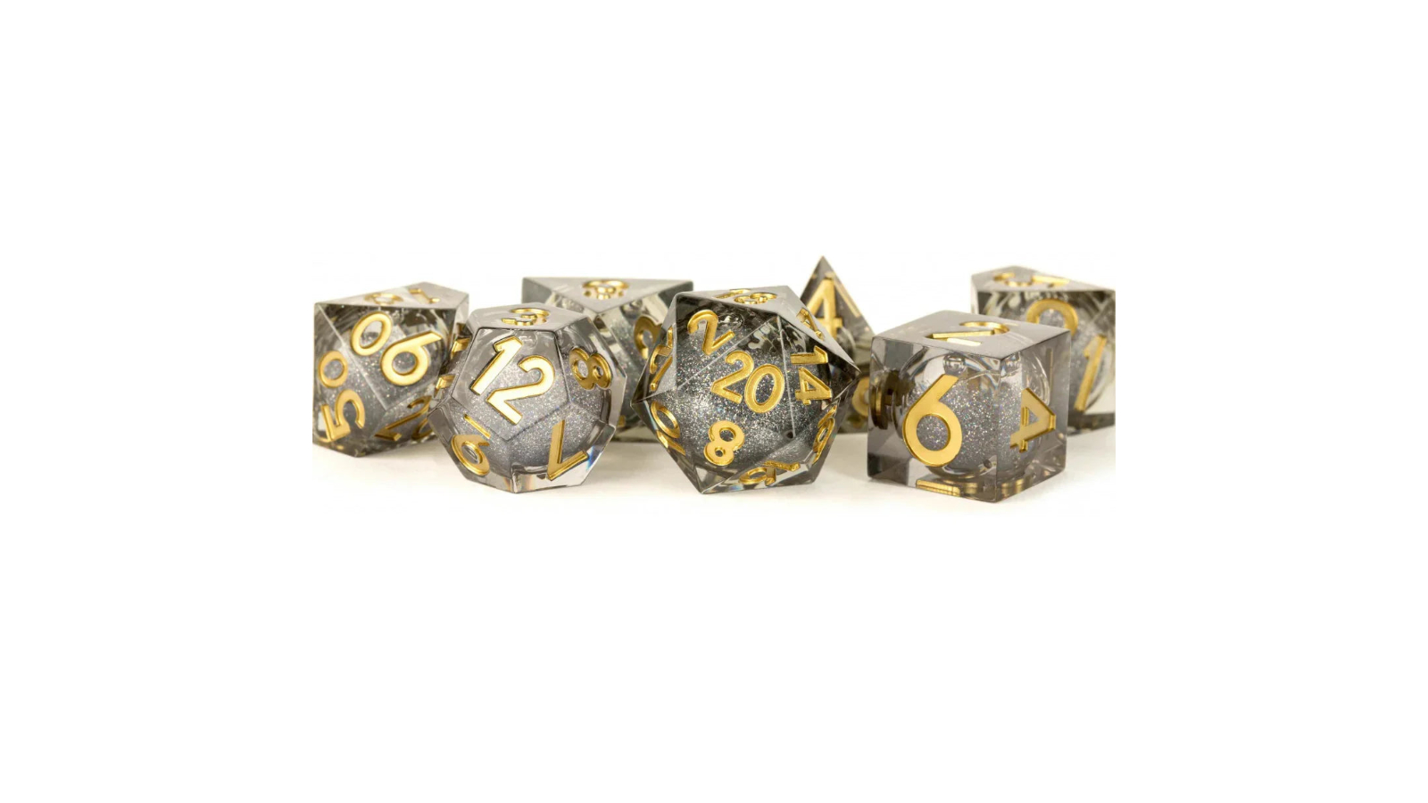 Fanroll By Metallic Dice Games Vanishing Oil Liquid Core Swirl Dice 7 Set