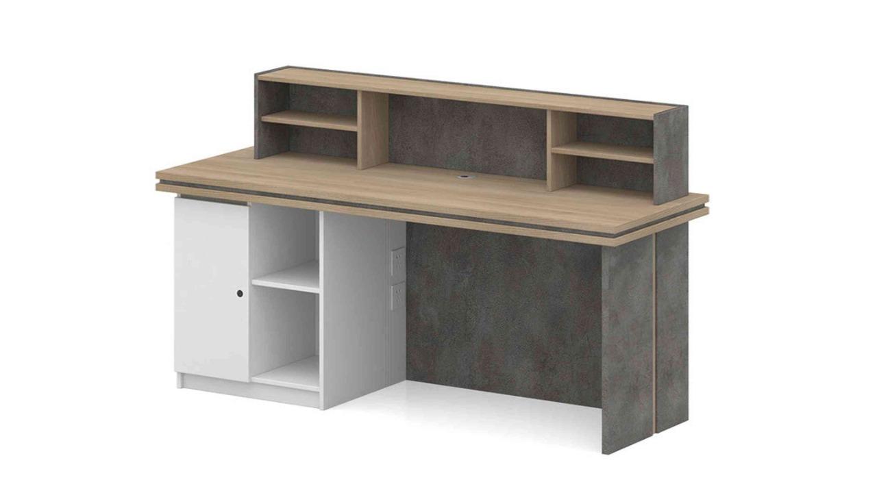 Innovatec Jarin Carbon Grey/White Right Panel Reception Desk