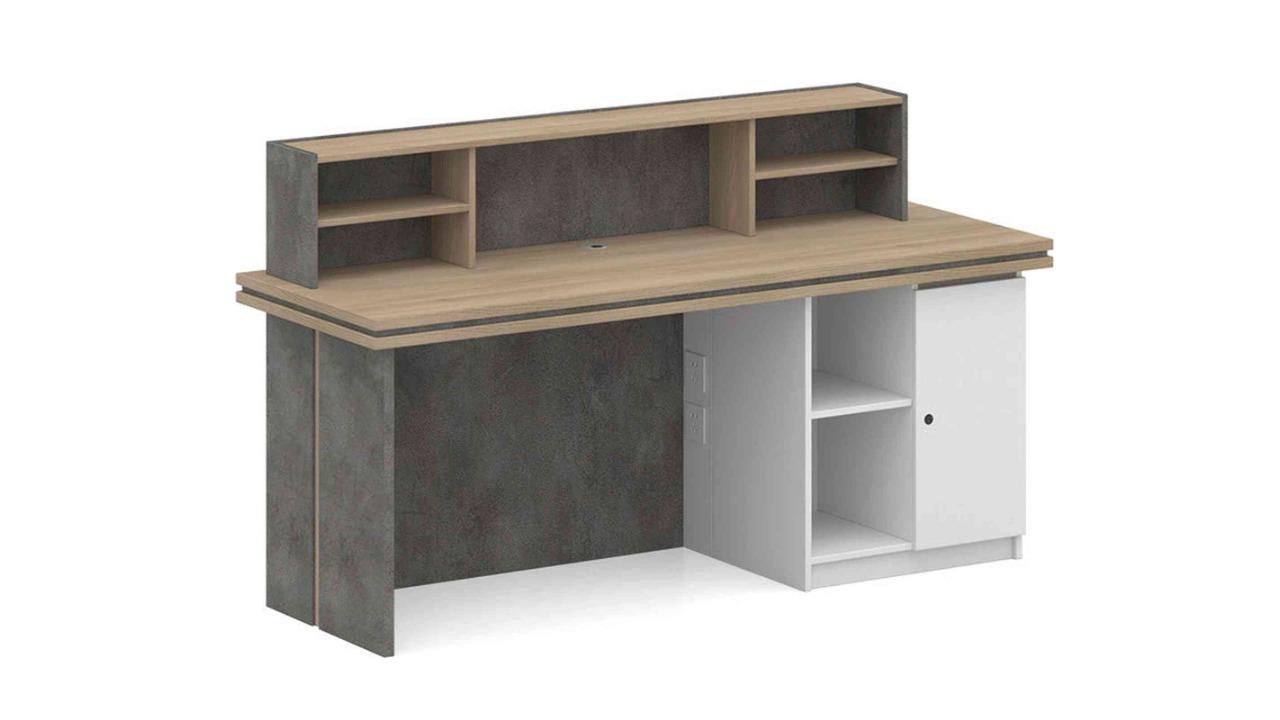 Innovatec Jarin Carbon Grey/White Left Panel Reception Desk