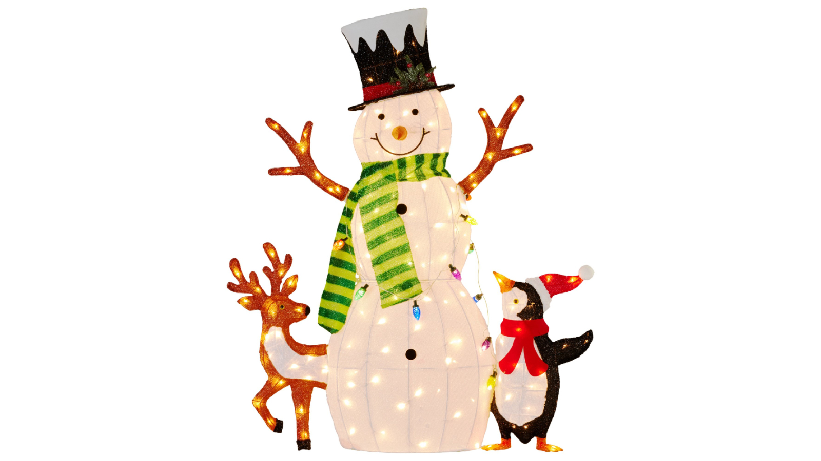 Klika Christmas Snowman Display with Lights and Animal - 121cm