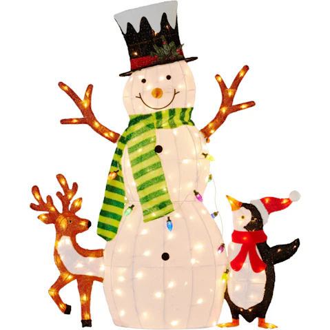 Klika Christmas Snowman Display with Lights and Animal - 121cm