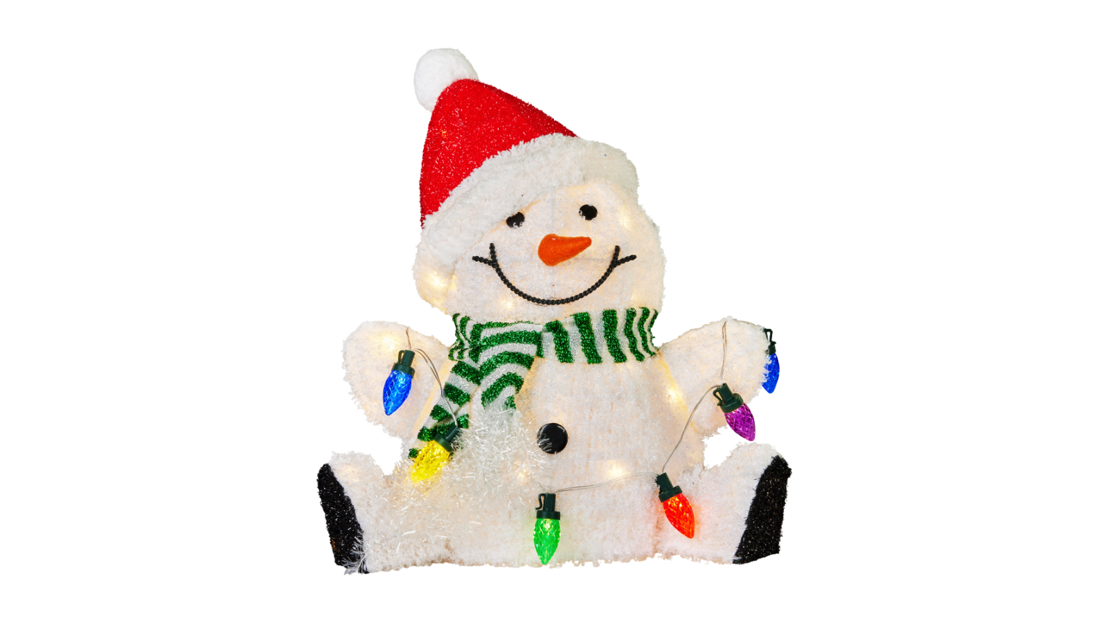 Klika Sitting Snowman Christmas Display with Light - 40cm