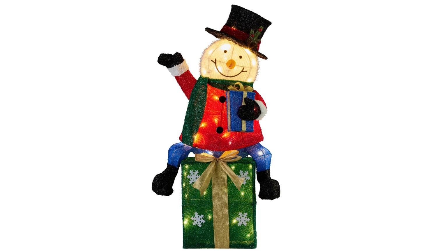 Klika Christmas Display Snowman on Presents with Light - 85cm