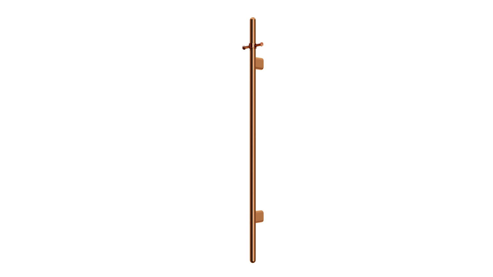 Meir Round Heated Vertical Towel Rail - Lustre Bronze