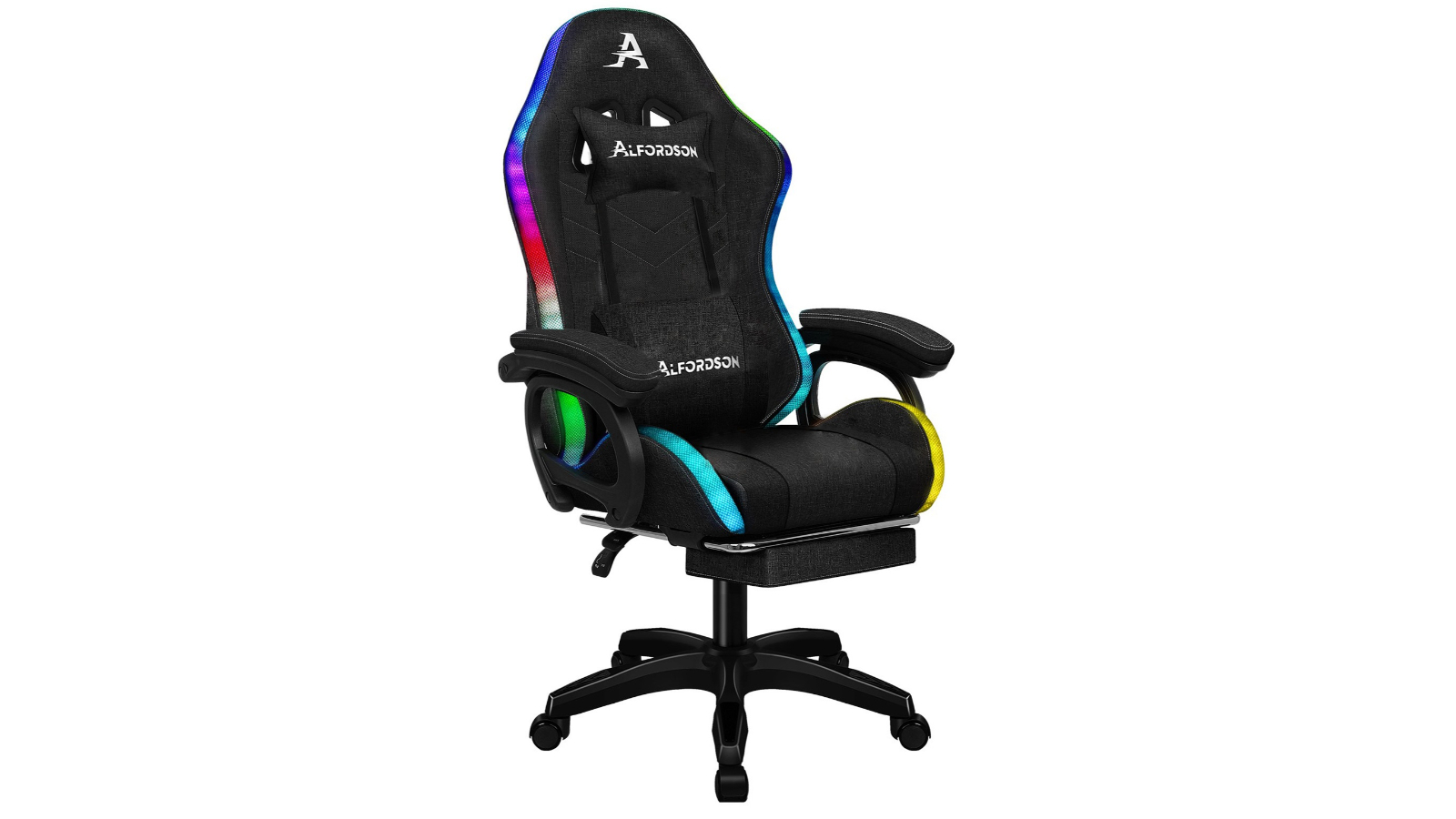 ALFORDSON Fabric LED Gaming Chair - Black