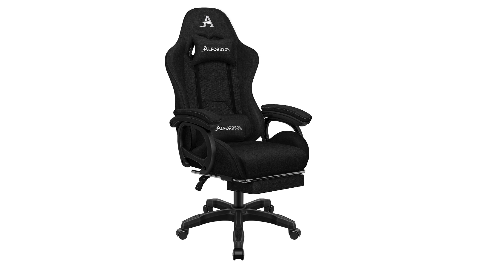 ALFORDSON Gaming Chair 2-Point Massage Fabric - Black