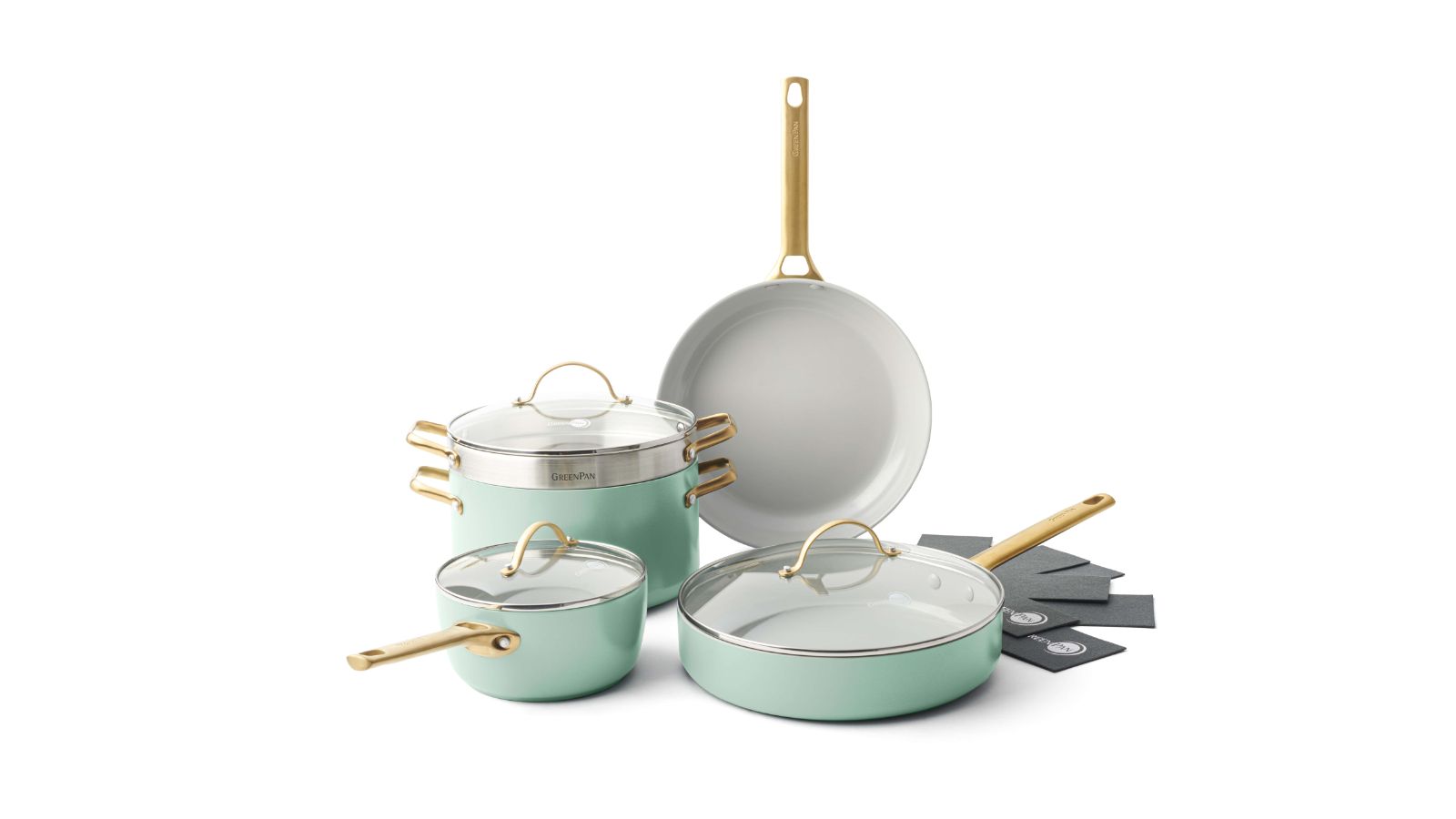 GreenPan 5 Piece Padova Cookware Set - Pastel Green