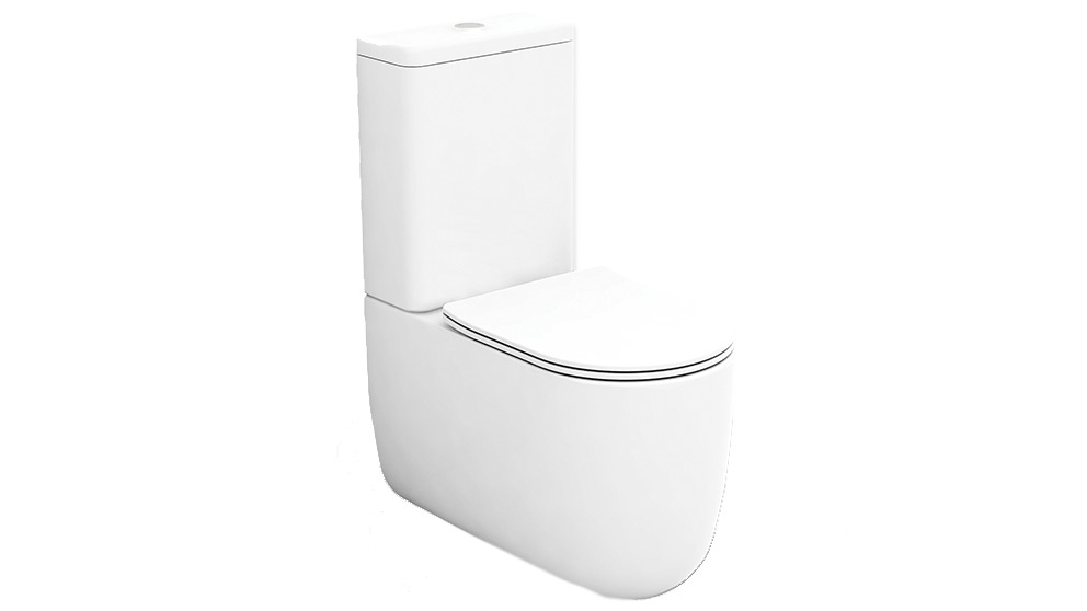 Studio Bagno Milady Back to Wall Rimless Toilet Suite - Gloss White