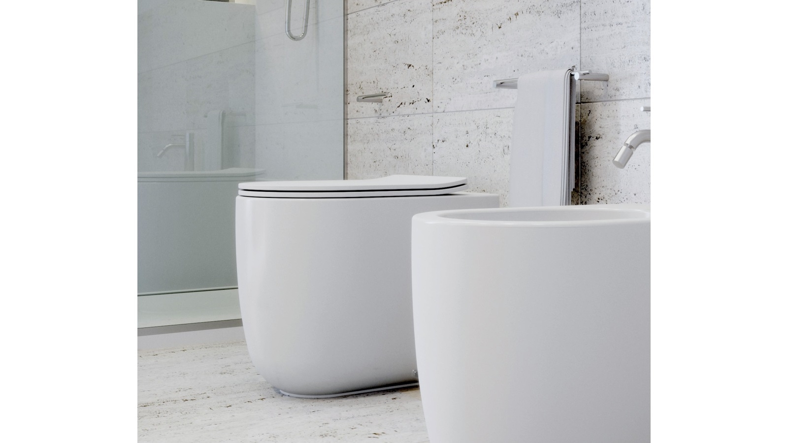 Studio Bagno Milady Wall Faced Pan Only - Gloss White