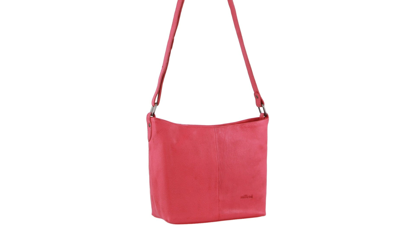 Milleni 22.5 x 7 x 20.5cm Ladies Nappa Leather Cross-Body Bag - Pink