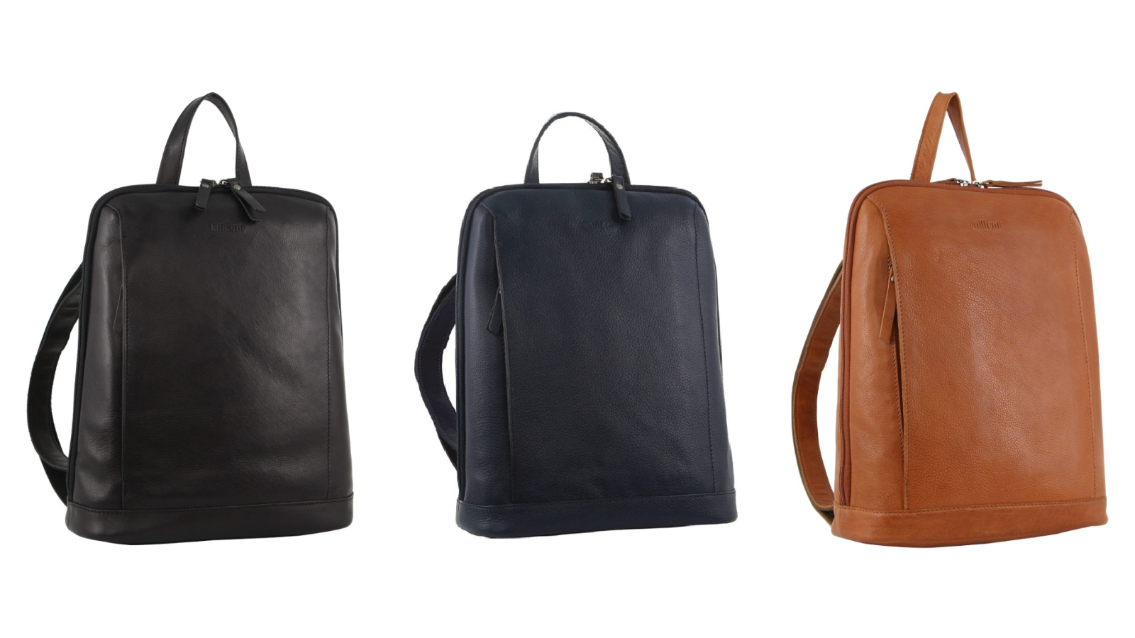 Milleni Ladies Nappa Leather Twin Zip Backpack