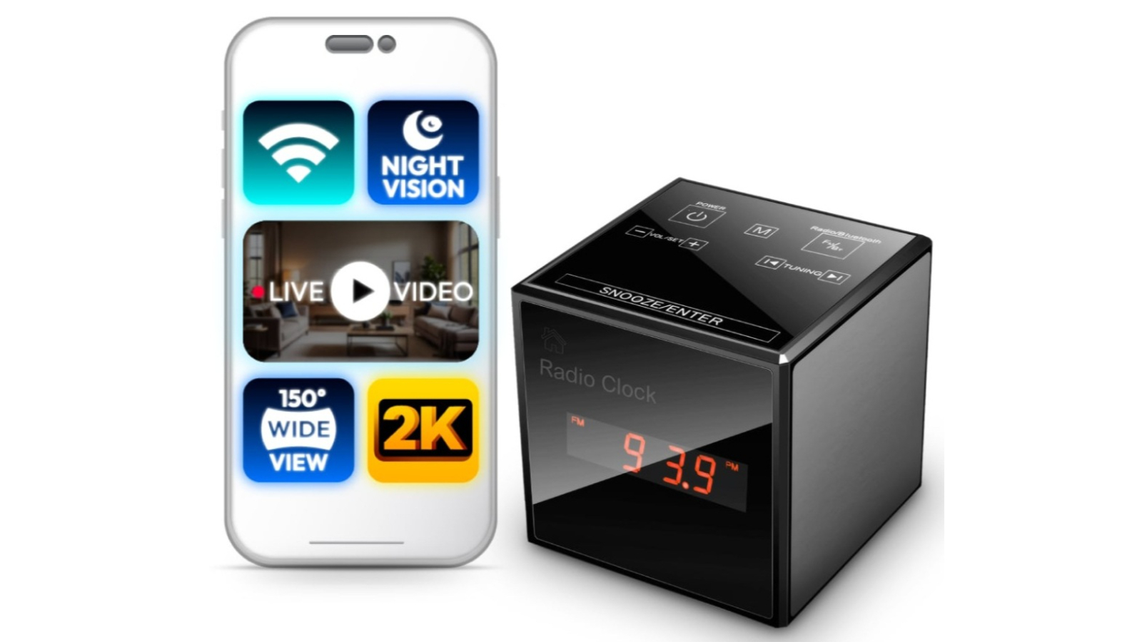 Vimel Nanny Spy WiFi Wireless Hidden Camera Bluetooth Speaker