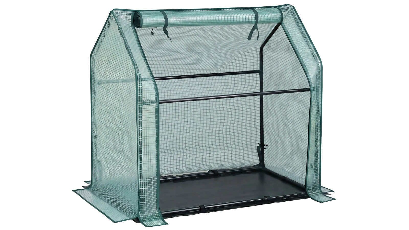 Green Fingers Mini 91 x 46 x 84cm Steel Frame PE Cover Outdoor Shelter Greenhouse