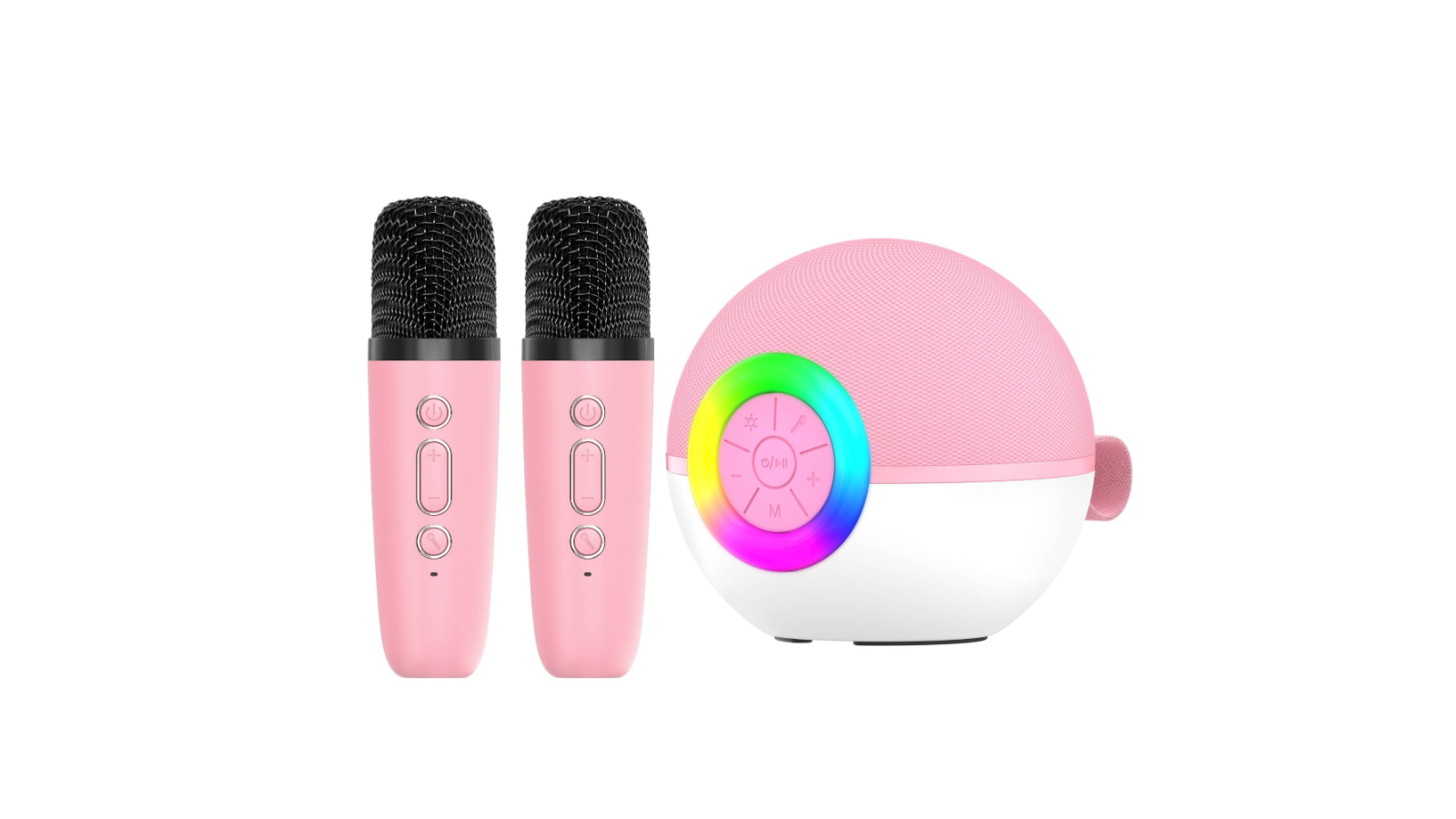 Tooleroo Mini Karaoke Machine with 2 Piece Wireless Microphone - Pink