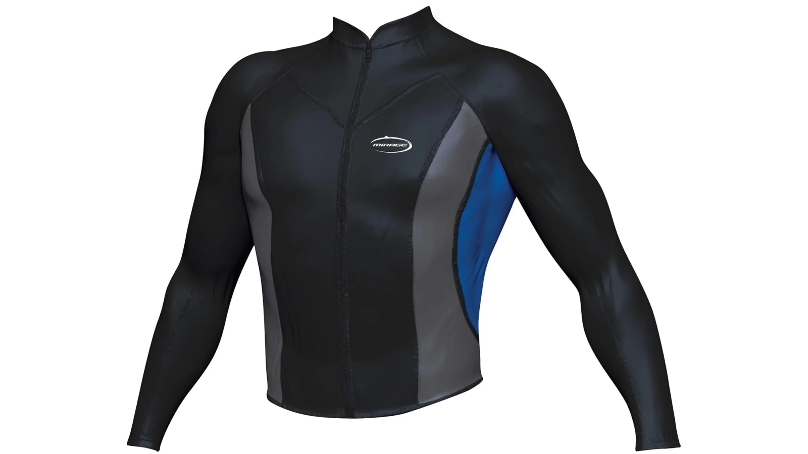 Mirage 1mm Neoprene/Lycra Mens Zip-Up Watersports Black Jacket - Small