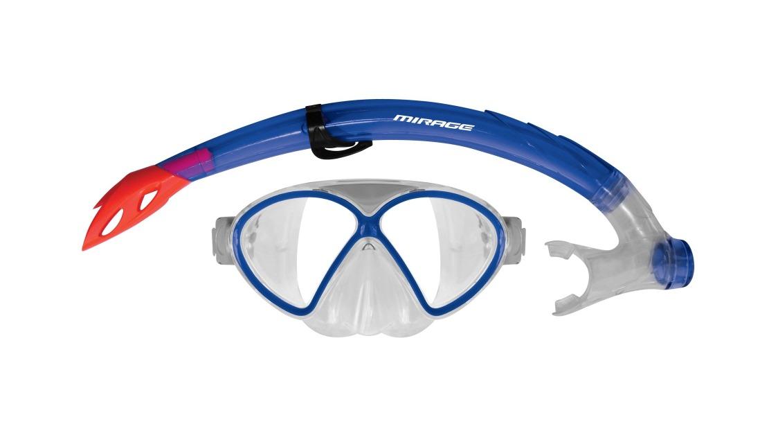 Mirage Comet Junior Kids Mask and Snorkel Set with Mesh Carry Bag - Blue