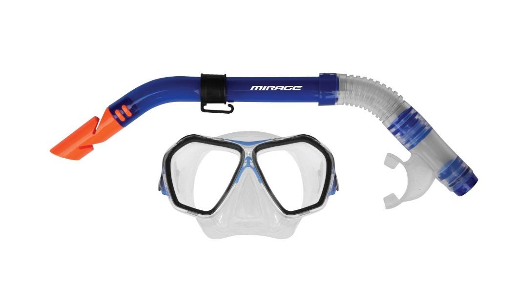 Mirage Fiji Adult Blue Silicone Snorkel and Mask Set