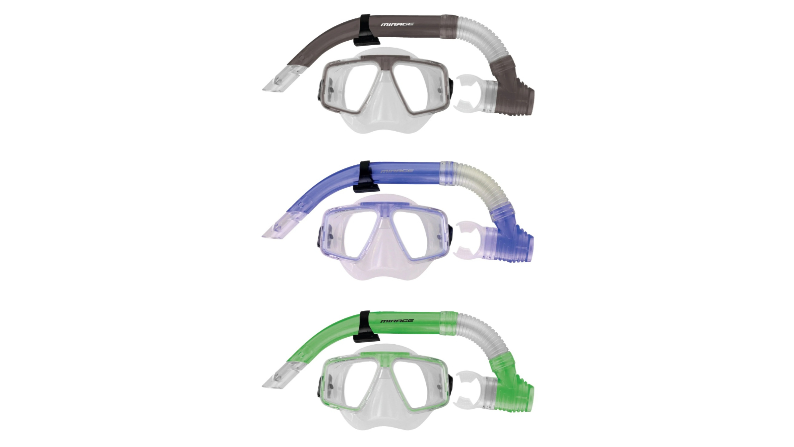 Mirage Quest Adult Silicone Snorkel and Mask with Tempered Glass Lens