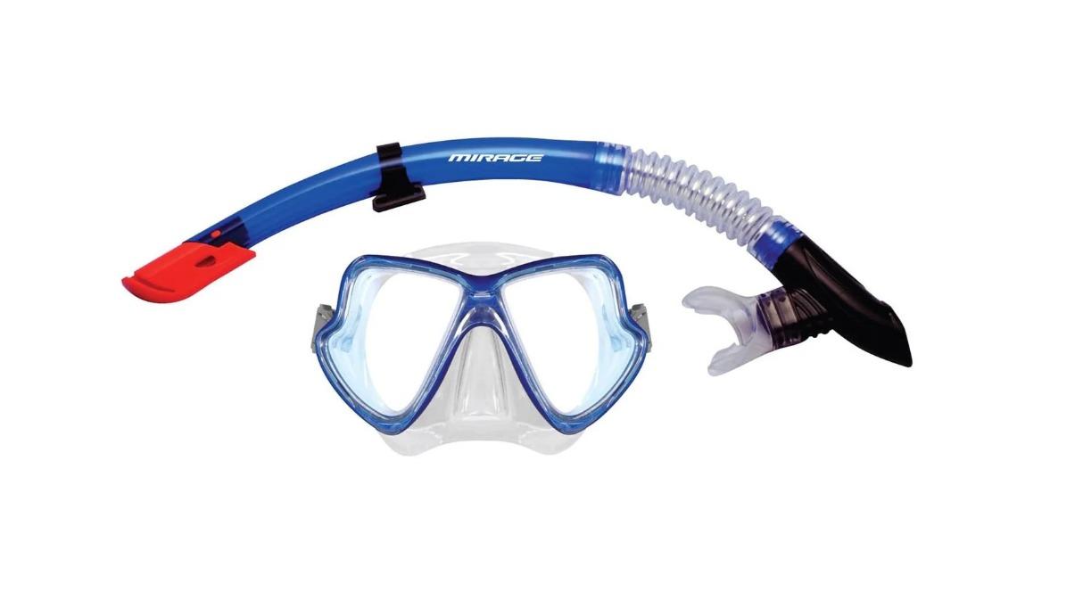 Mirage Pacific Silicone Adult Mask and Snorkel Set - Blue