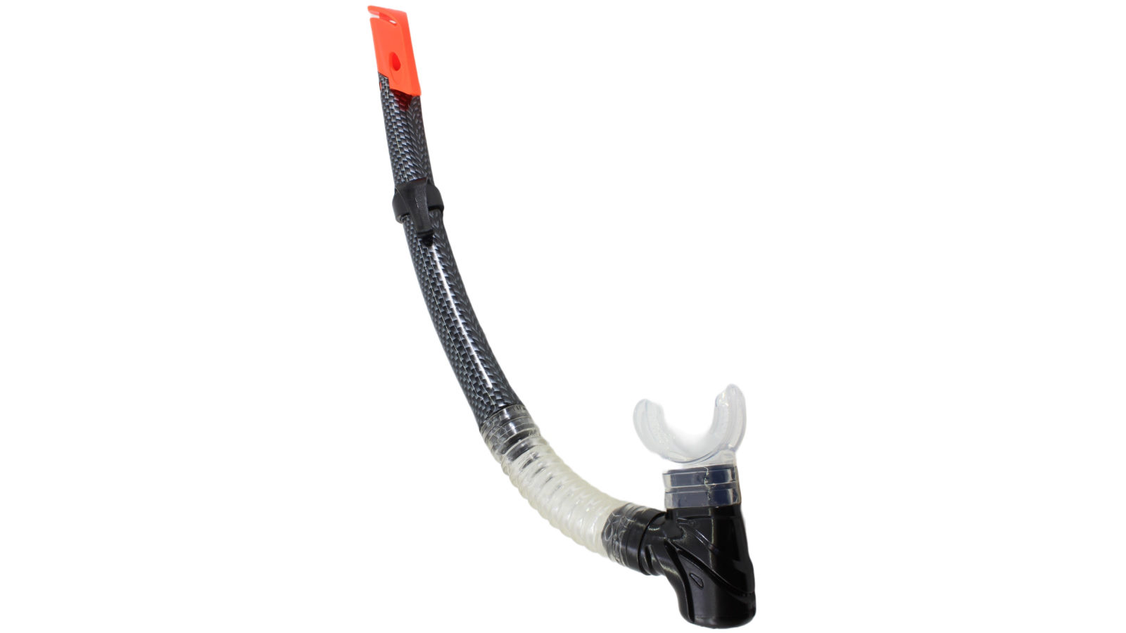 Action Bike & Ski Adult Carbon Fibre Look Silicone Snorkel with Enclosed Purge