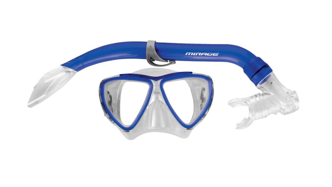 Mirage Turtle Junior Silitex Snorkel and Mask Set - Blue