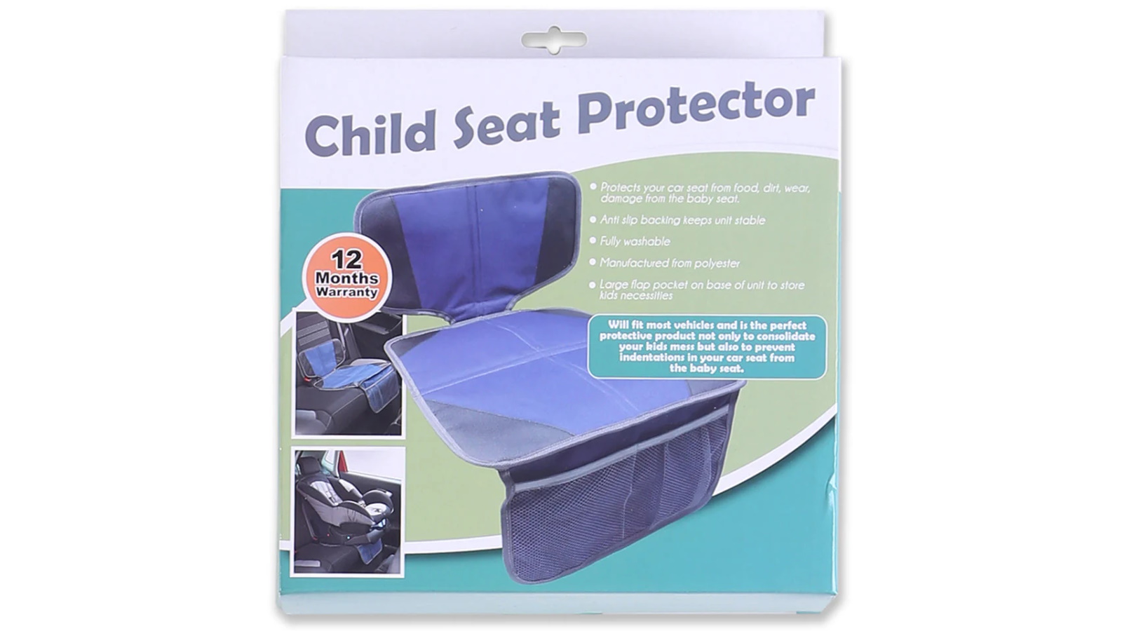 My Car Child Seat Protector - Blue/Grey