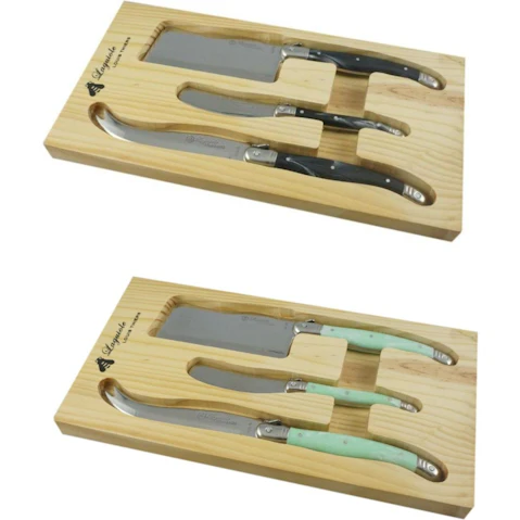 Laguiole by Louis Thiers 3 Piece Cheese Knives Set - Marble