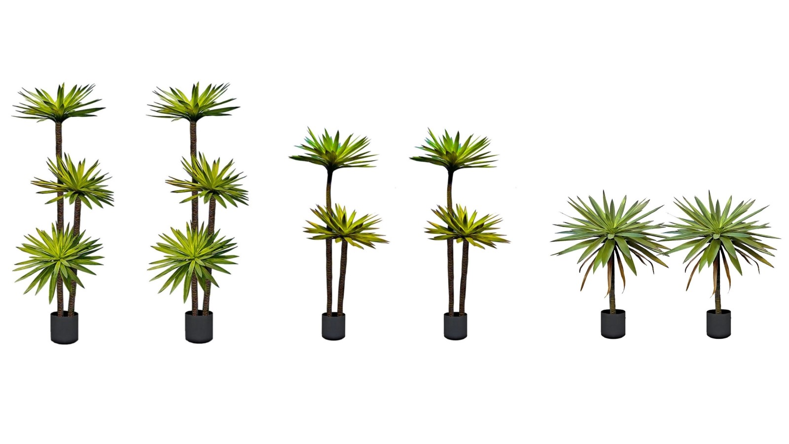 Soga Set of 2 Yucca Giant Palm Lily Tree Artificial Home Accent Decor