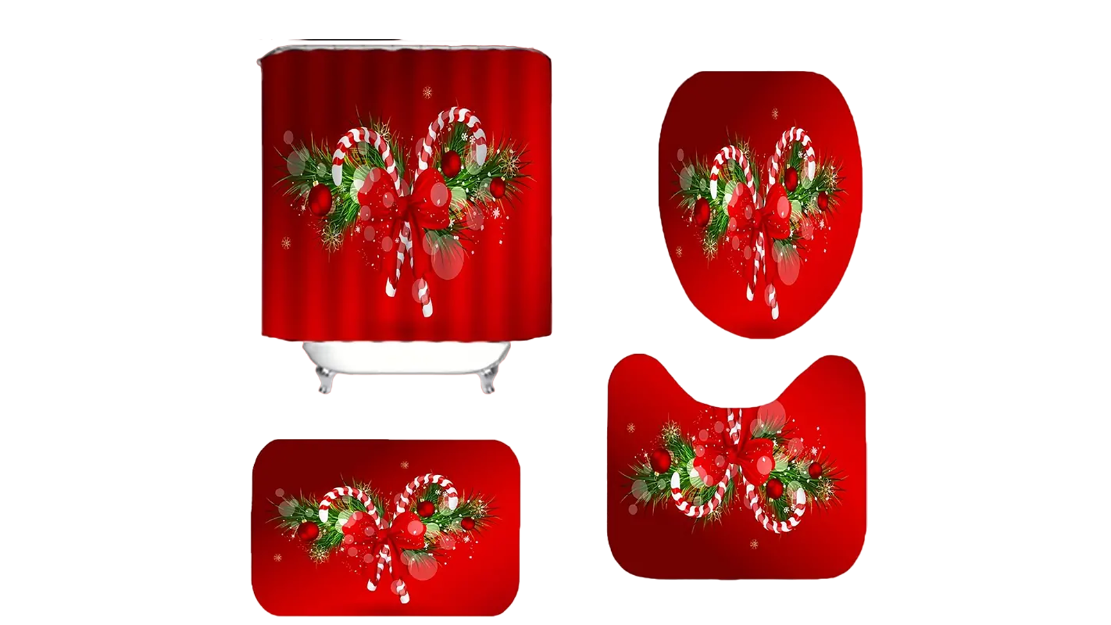 TM 4 Piece Merry and Bright Bathroom Accessory Set