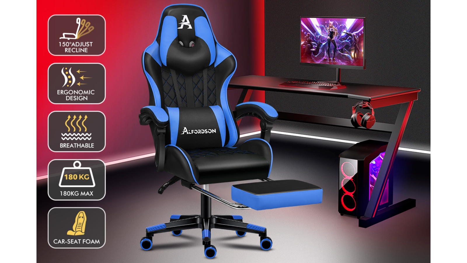 Gaming chair 180kg sale