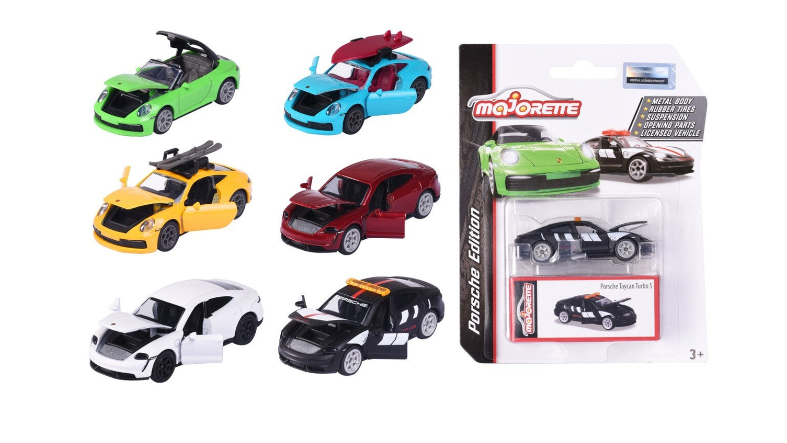 Majorette Set of 6 Deluxe Edition Porsche Toy Car