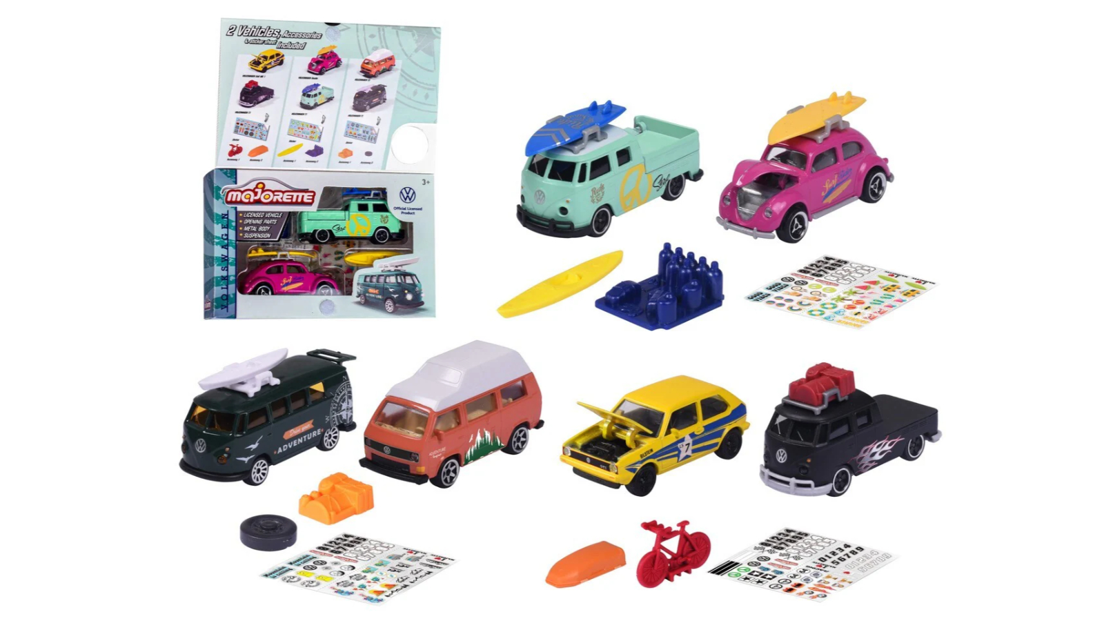 Majorette 2 Piece Volkswagen The Original Series Toy Car Set
