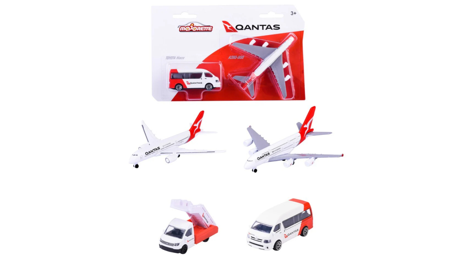 Majorette Assorted Qantas Series Plane and Vehicle Toy