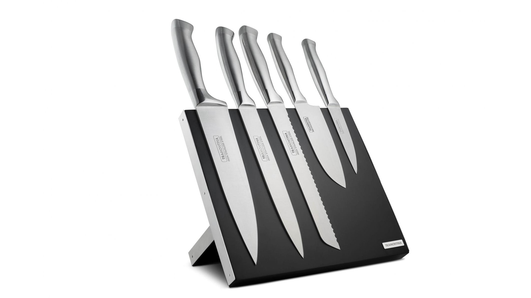 Tramontina Polaris 6-piece Magnetic Knife Block Set