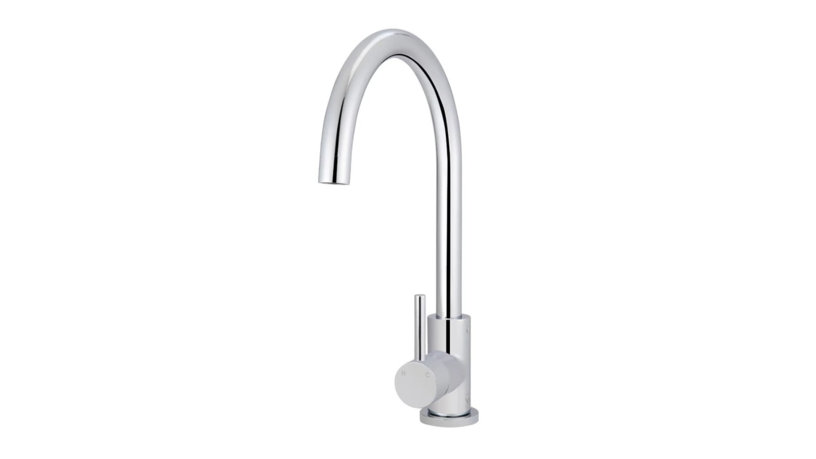 Meir Round Gooseneck Kitchen Mixer Tap - Chrome