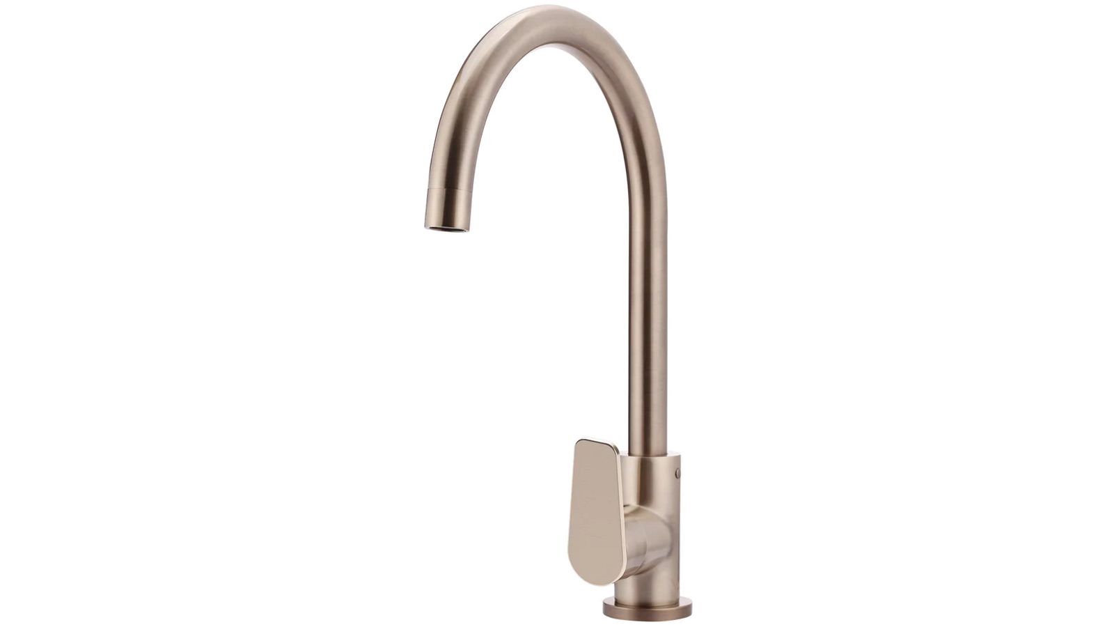 Meir Paddle Round Gooseneck Kitchen Mixer Tap - Champagne