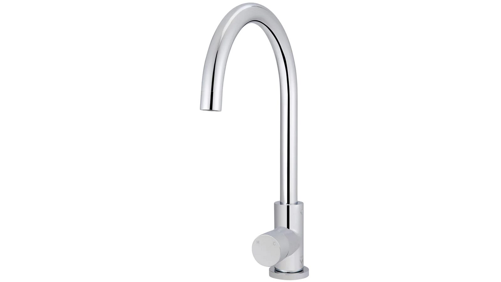Meir Pinless Round Gooseneck Kitchen Mixer Tap - Chrome
