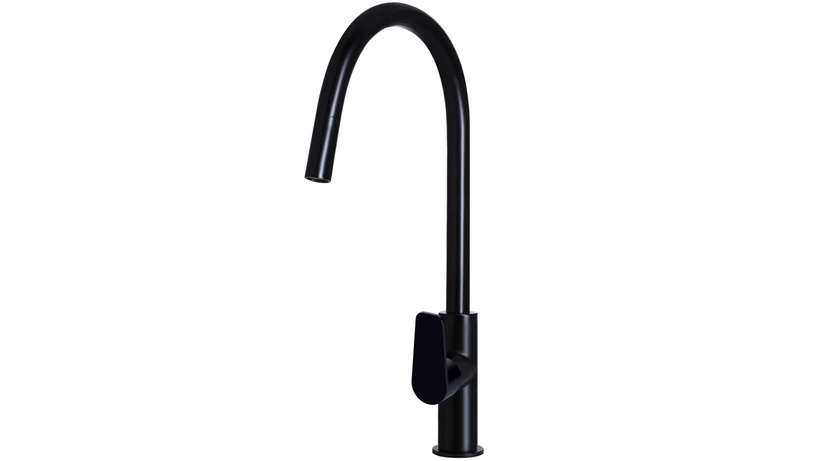 Meir Paddle Round Piccola Pull Out Kitchen Mixer Tap - Matte Black