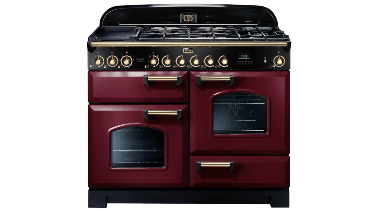 Falcon Classic Deluxe 1100mm Dual Fuel Freestanding Cooker - Cranberry Brass
