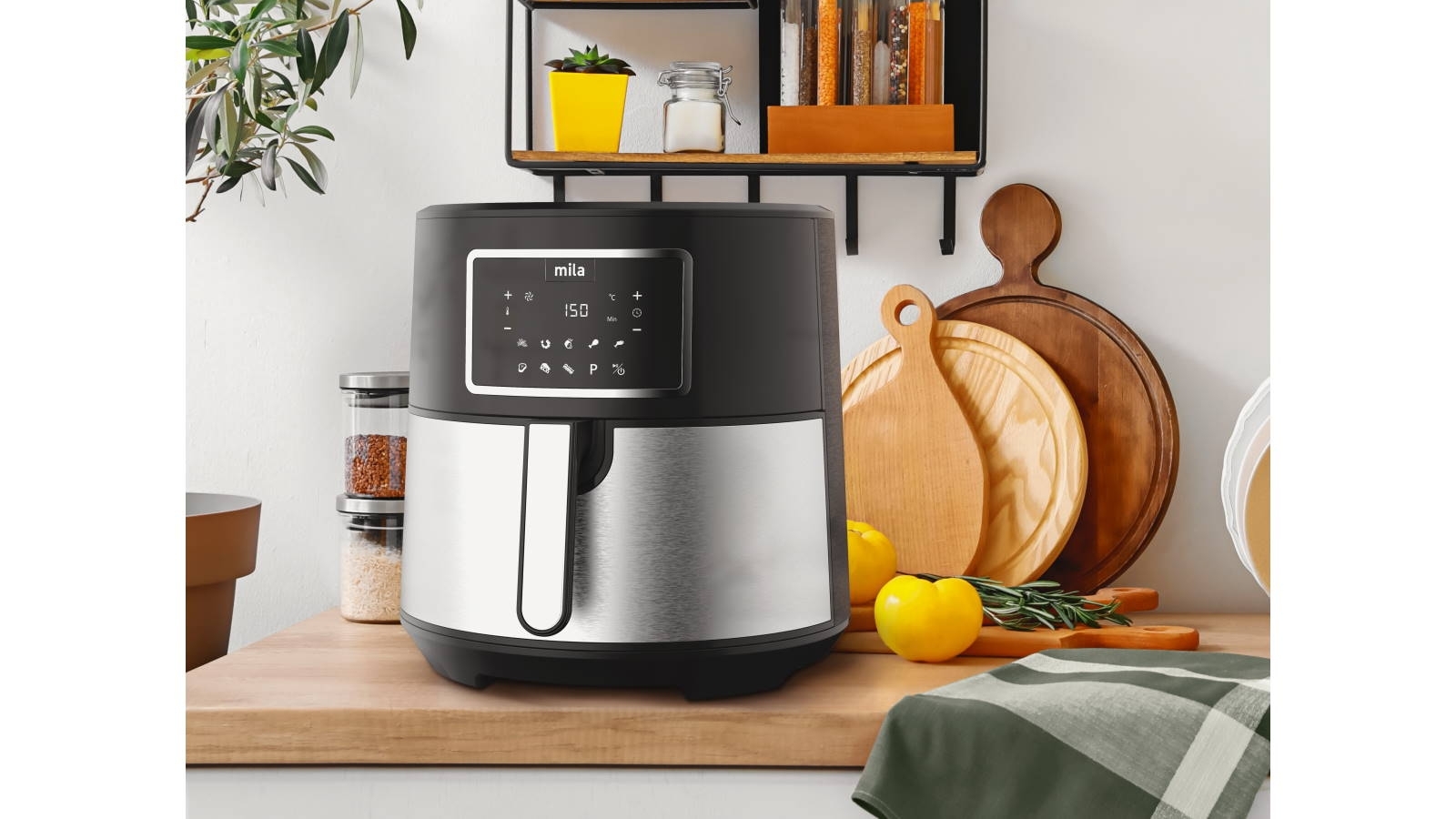 Mila 7.5L Air Fryer with Digital Touch Control Harvey Norman