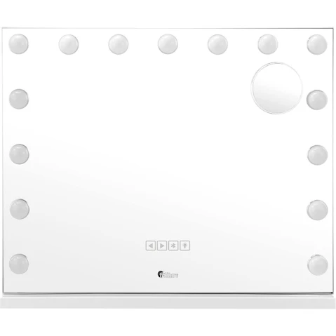 Oikiture Bluetooth Hollywood Makeup Mirror with LED Light - 80 x 62cm