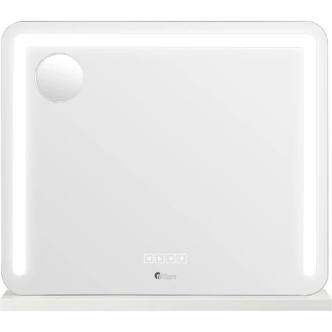 Oikiture White LED Light Strip Makeup Mirror - 80 x 62cm