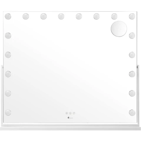 Oikiture Hollywood LED Makeup Mirror Magnifying Bluetooth - 83 x 69cm