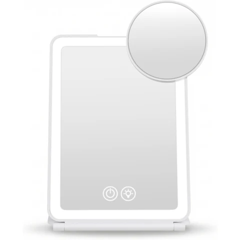 Embellir Portable Travel Makeup Mirror with Light - White