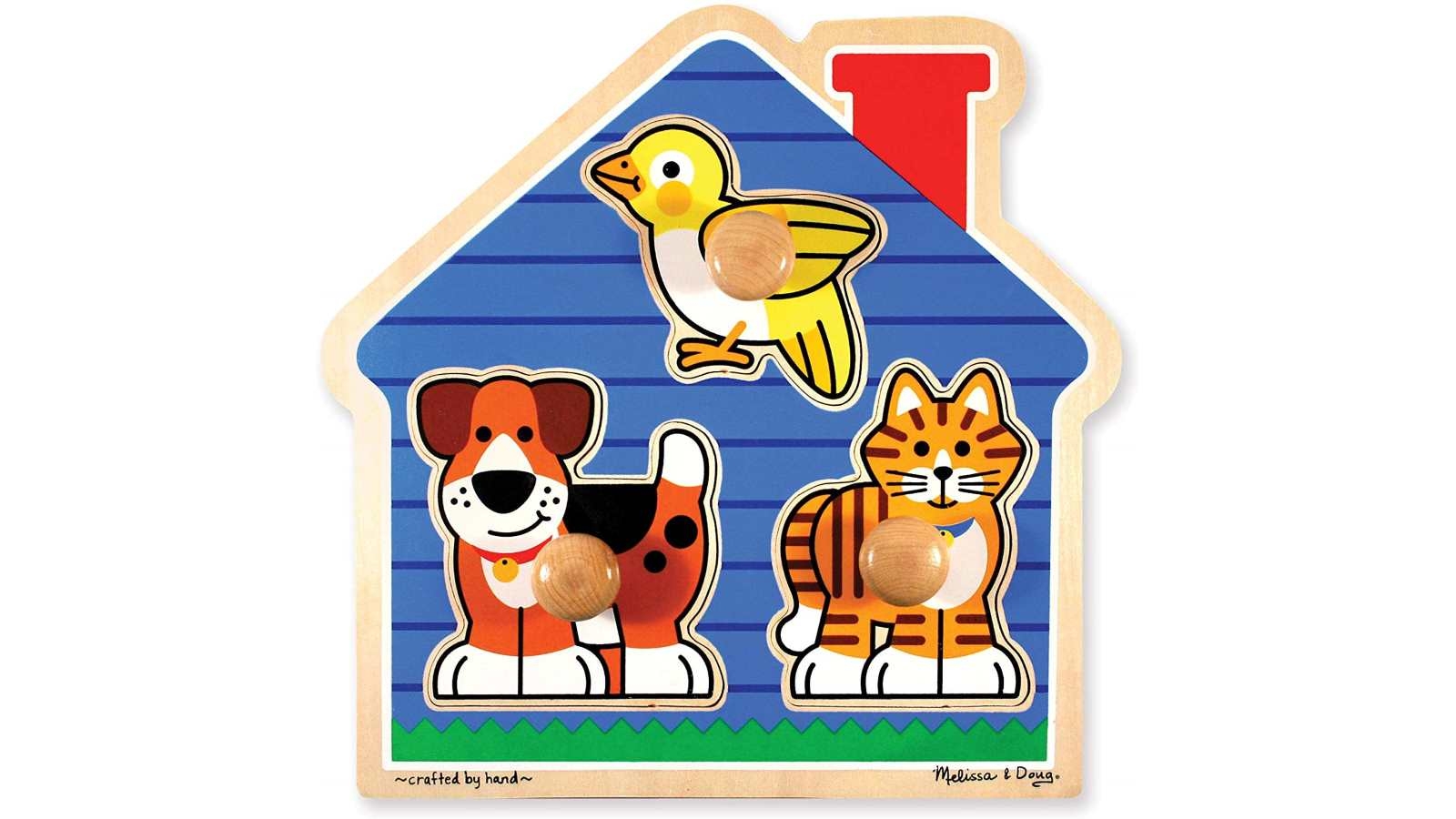 Melissa and Doug House Pets 3 Piece Knob Puzzle
