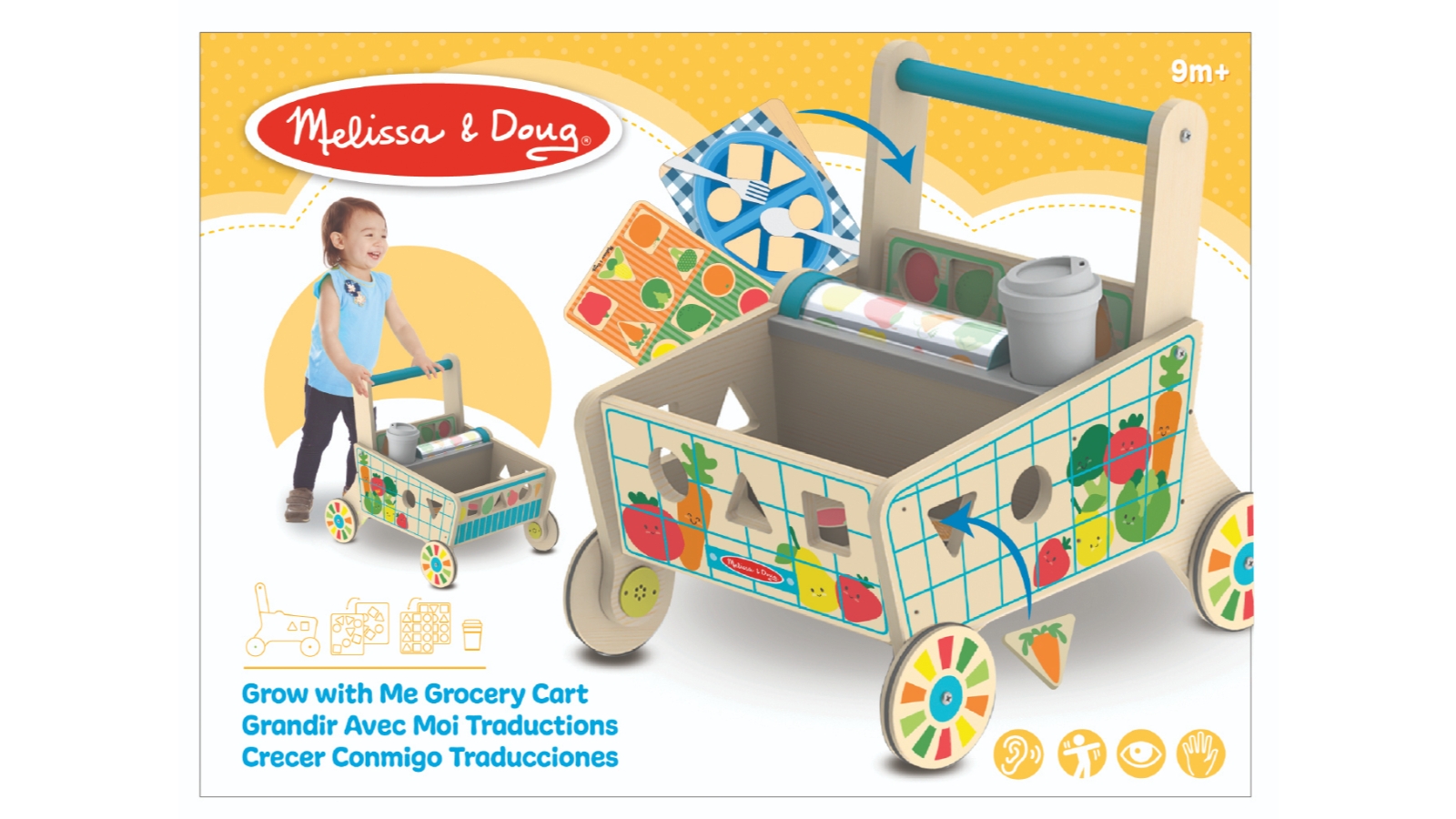 Melissa & Doug Wooden Grow with Me Grocery Cart